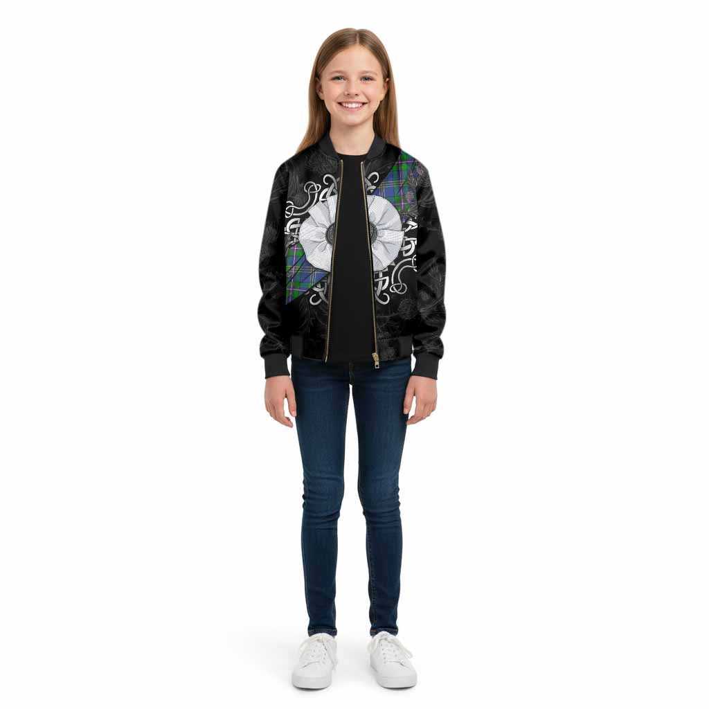 Lambert Tartan Kid Bomber Jacket Jacobite White Rose - Tartan Vibes Clothing