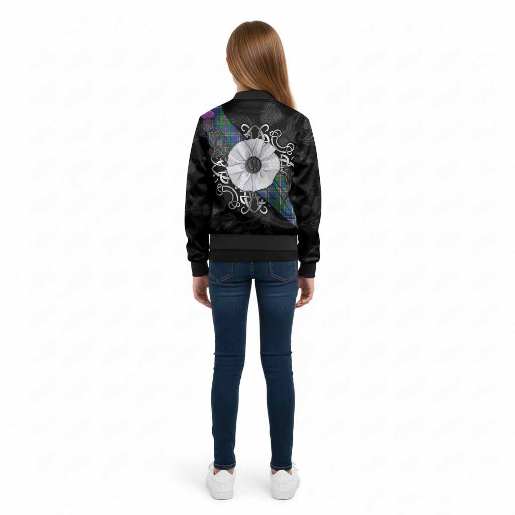Lambert Tartan Kid Bomber Jacket Jacobite White Rose - Tartan Vibes Clothing