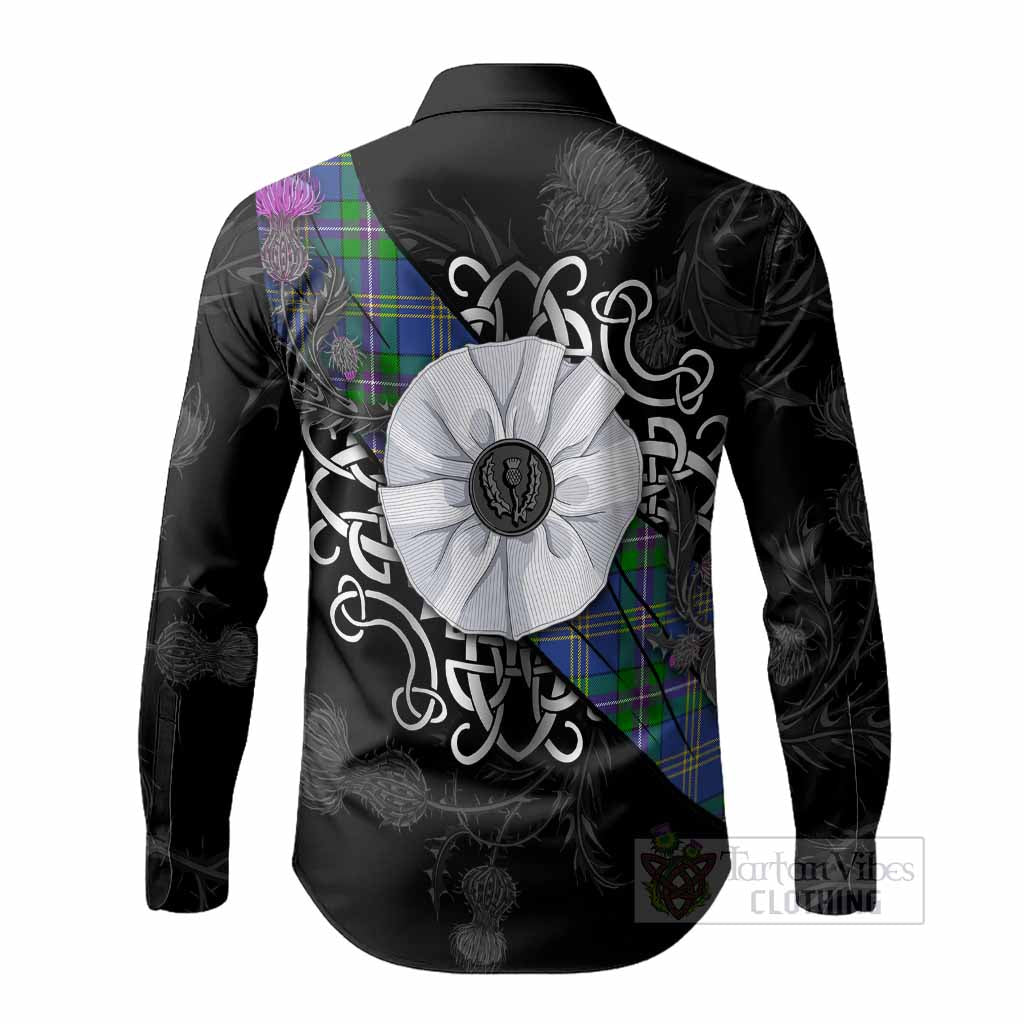 Lambert Tartan Long Sleeve Button Shirts Jacobite White Rose - Tartan Vibes Clothing