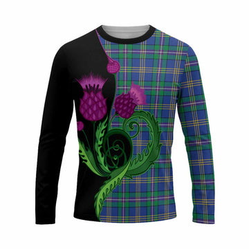 Lambert Tartan Long Sleeve T-Shirt Traditional Scottish Thistle