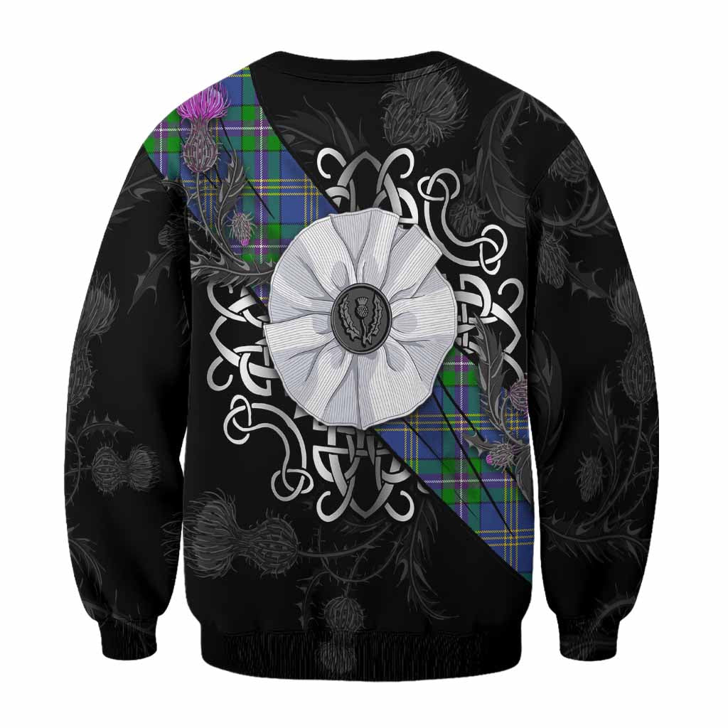 Lambert Tartan Sweatshirt Jacobite White Rose - Tartan Vibes Clothing