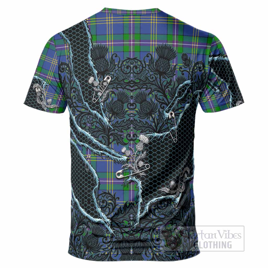 Lambert Tartan Thistle Dark Gothic T-Shirt - Tartan Vibes Clothing