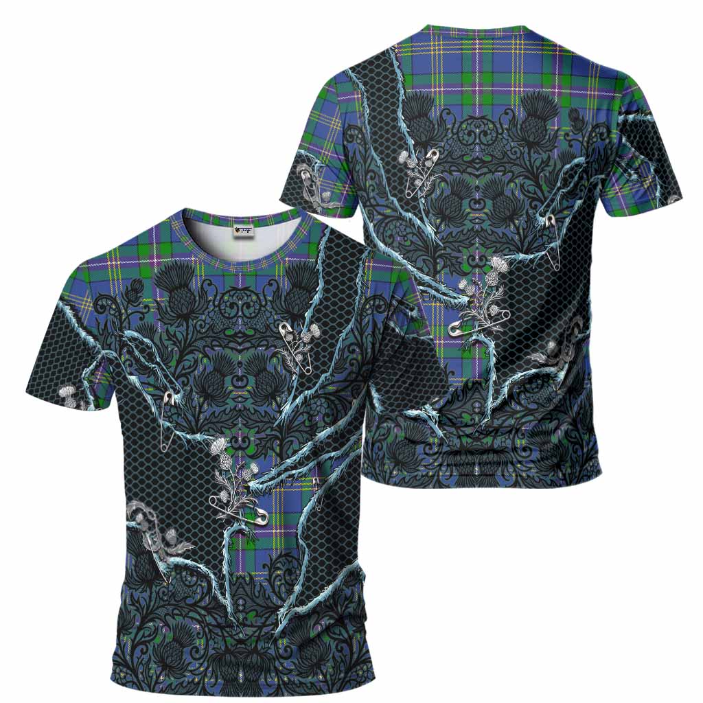 Lambert Tartan Thistle Dark Gothic T-Shirt - Tartan Vibes Clothing