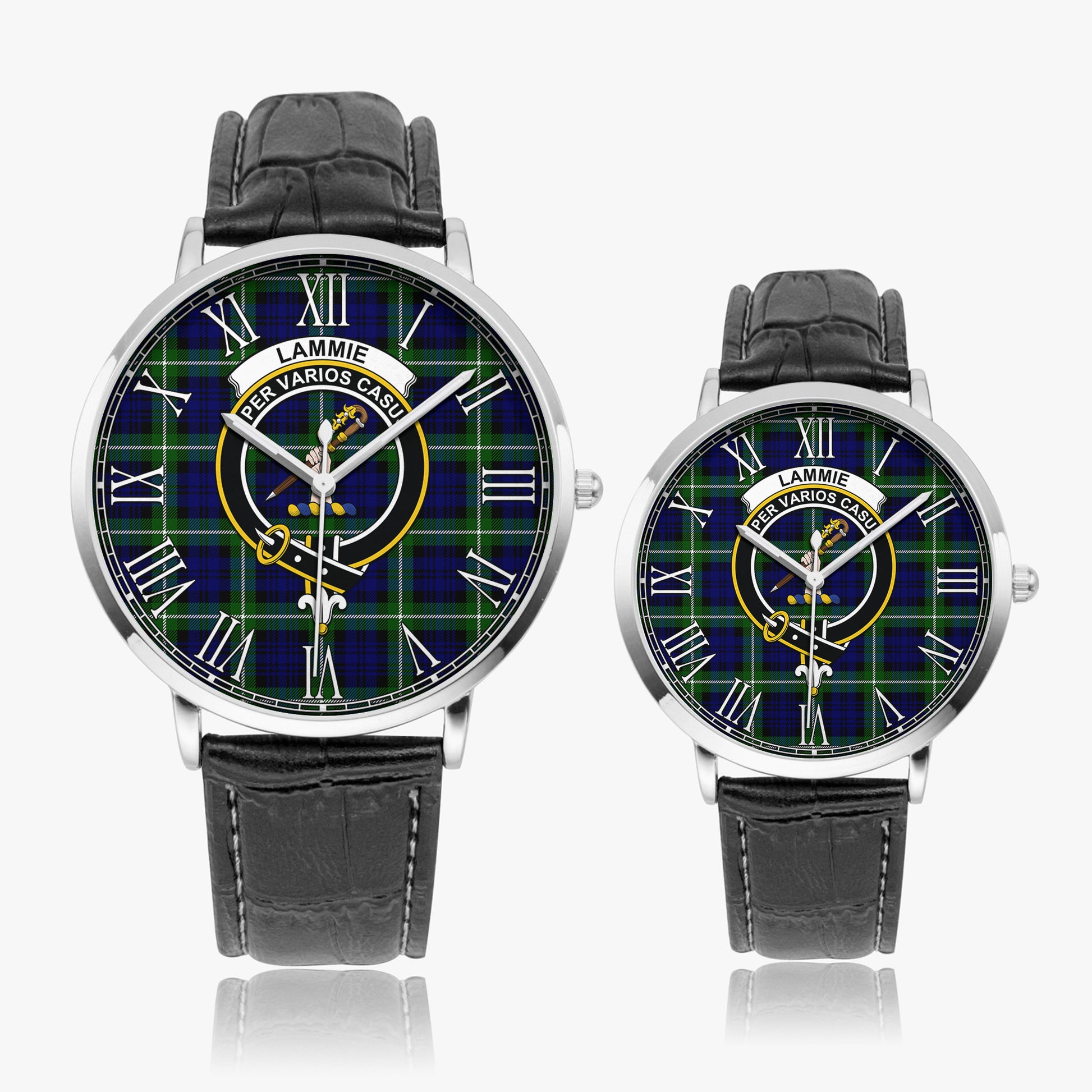 Lammie Tartan Family Crest Leather Strap Quartz Watch - Tartan Vibes Clothing