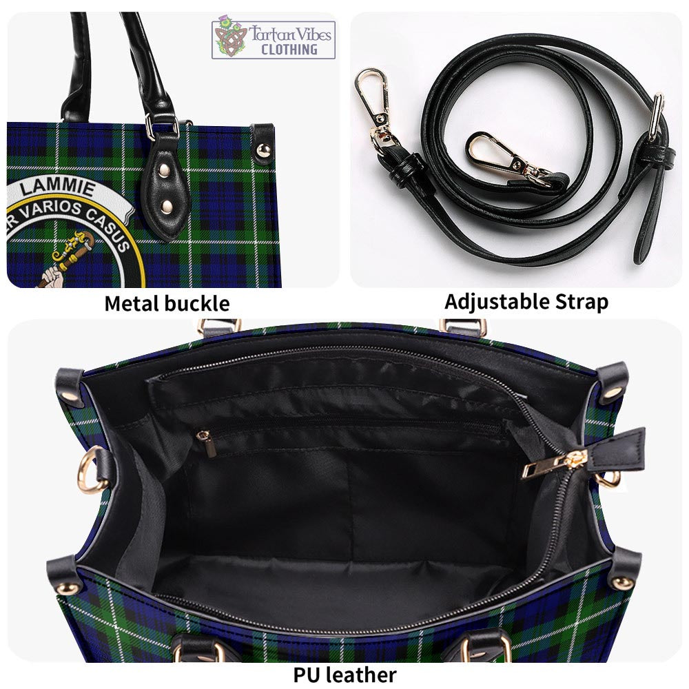Lammie Tartan Luxury Leather Handbags with Family Crest - Tartan Vibes Clothing