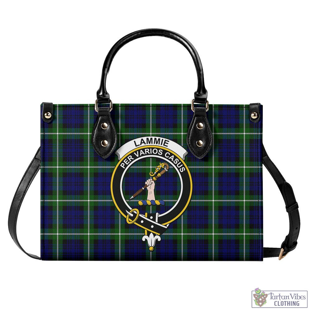 Lammie Tartan Luxury Leather Handbags with Family Crest - Tartan Vibes Clothing