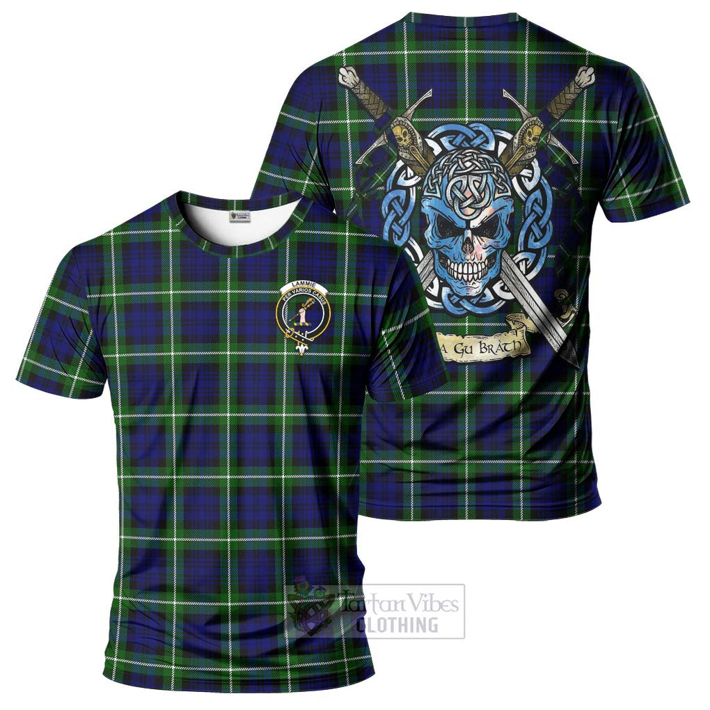 Lammie Tartan T-Shirt with Family Crest Celtic Skull Style Kid's Shirt - Tartan Vibes Clothing
