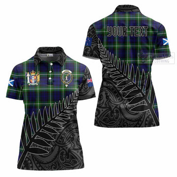 Lammie Crest Tartan Women's Polo Shirt with New Zealand Silver Fern Half Style Women - Tartan Vibes Clothing