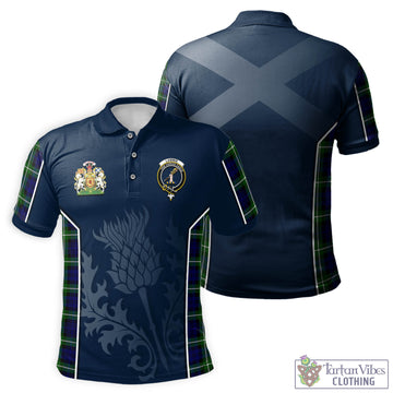 Lammie Tartan Men's Polo Shirt with Family Crest and Scottish Thistle Vibes Sport Style
