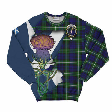 Tartan Vibes Clothing Lammie Tartan Family Crest Sweatshirt Scottish Thistle Celtic Inspired