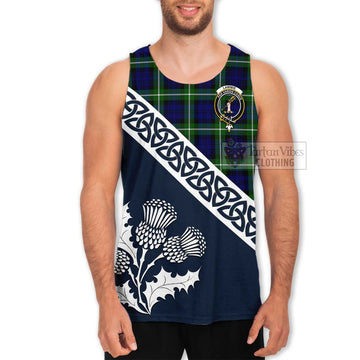 Lammie Tartan Men's Tank Top Featuring Thistle and Scotland Map Men - Tartan Vibes Clothing