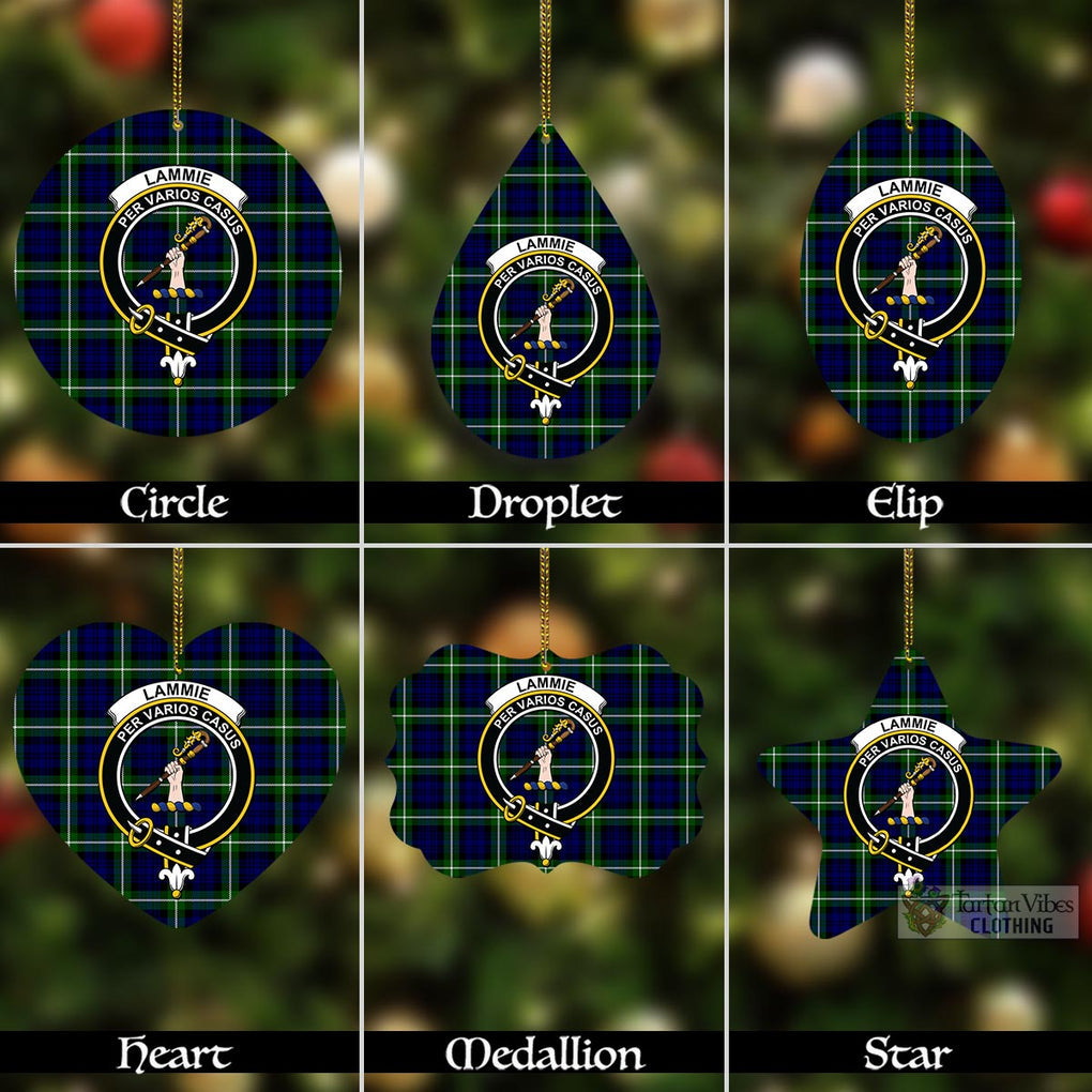 Lammie Tartan Christmas Aluminium Ornament with Family Crest Aluminium - Tartan Vibes Clothing