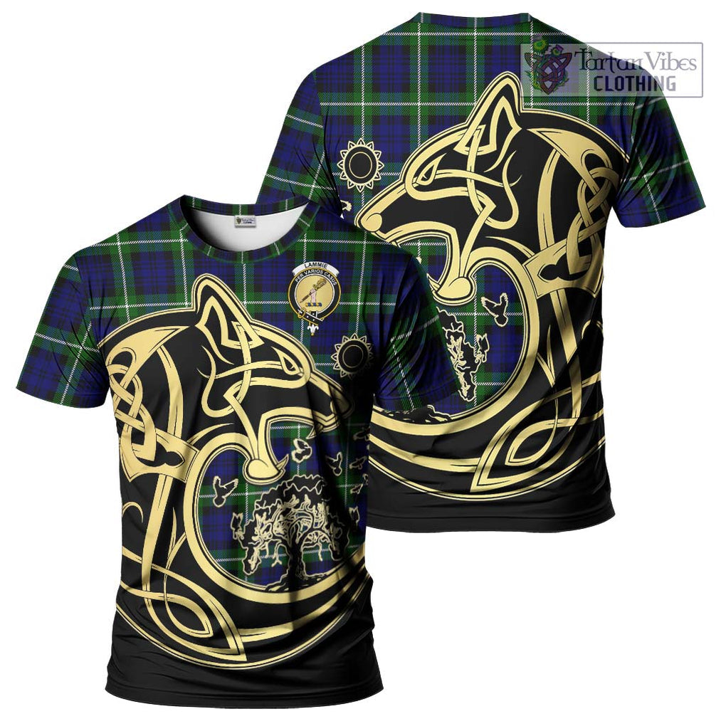 Lammie Tartan T-Shirt with Family Crest Celtic Wolf Style Kid's Shirt - Tartan Vibes Clothing