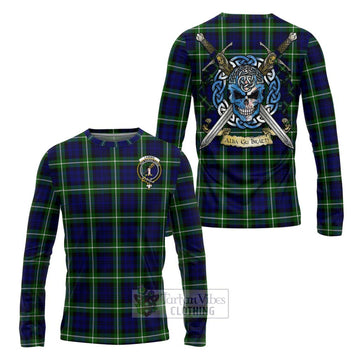 Lammie Tartan Long Sleeve T-Shirt with Family Crest Celtic Skull Style Unisex - Tartan Vibes Clothing