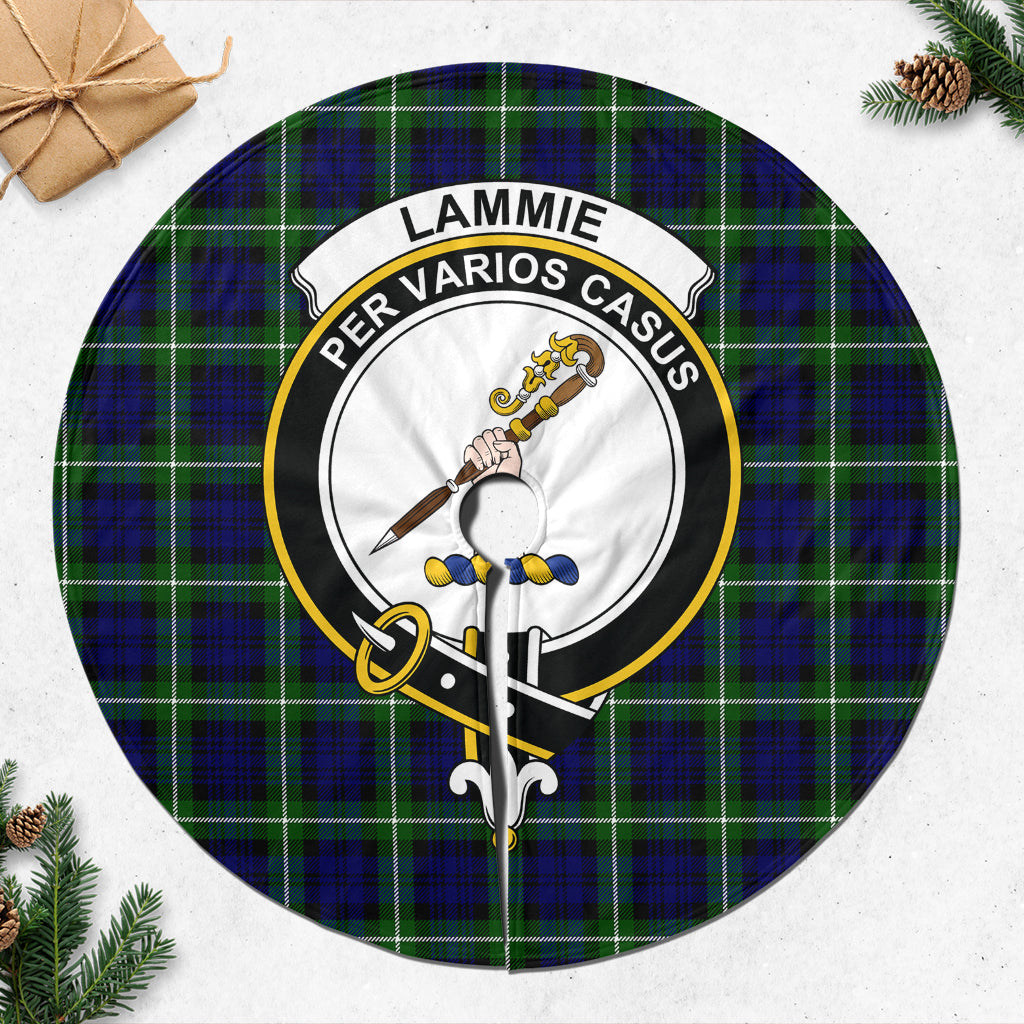 Lammie Tartan Christmas Tree Skirt with Family Crest 47*47 inch - Tartan Vibes Clothing