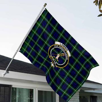 Tartan Vibes Clothing Lammie Tartan House Flag with Family Crest