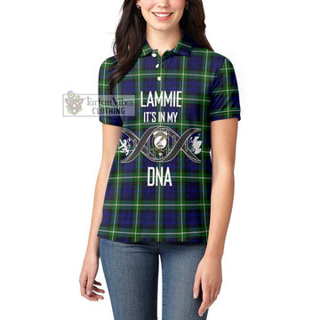 Lammie Tartan Women's Polo Shirt with Family Crest DNA In Me Style Women - Tartan Vibes Clothing