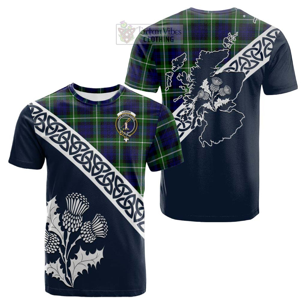 Lammie Tartan Cotton T-shirt Featuring Thistle and Scotland Map Kid's Shirt - Tartan Vibes Clothing