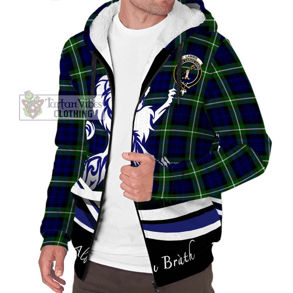 Lammie Tartan Sherpa Hoodie with Alba Gu Brath Regal Lion Emblem Unisex S - Tartan Vibes Clothing