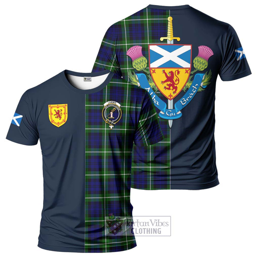 Lammie Tartan T-Shirt Alba with Scottish Lion Royal Arm Half Style Kid's Shirt - Tartan Vibes Clothing