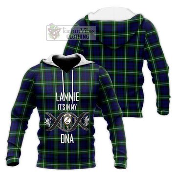 Lammie Tartan Knitted Hoodie with Family Crest DNA In Me Style Unisex Knitted Pullover Hoodie - Tartan Vibes Clothing