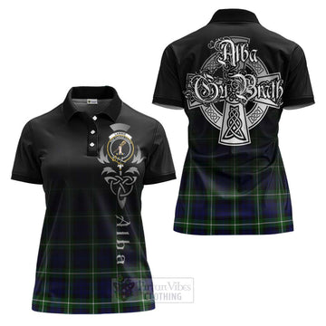 Lammie Tartan Women's Polo Shirt Featuring Alba Gu Brath Family Crest Celtic Inspired Women - Tartan Vibes Clothing