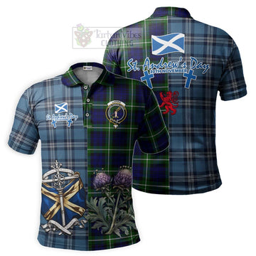 Lammie Tartan Polo Shirt Happy St. Andrew's Day Half Tartan Style Kid - Tartan Vibes Clothing