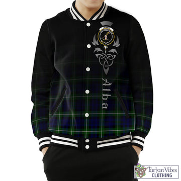 Lammie Tartan Baseball Jacket Featuring Alba Gu Brath Family Crest Celtic Inspired Unisex - Tartan Vibes Clothing