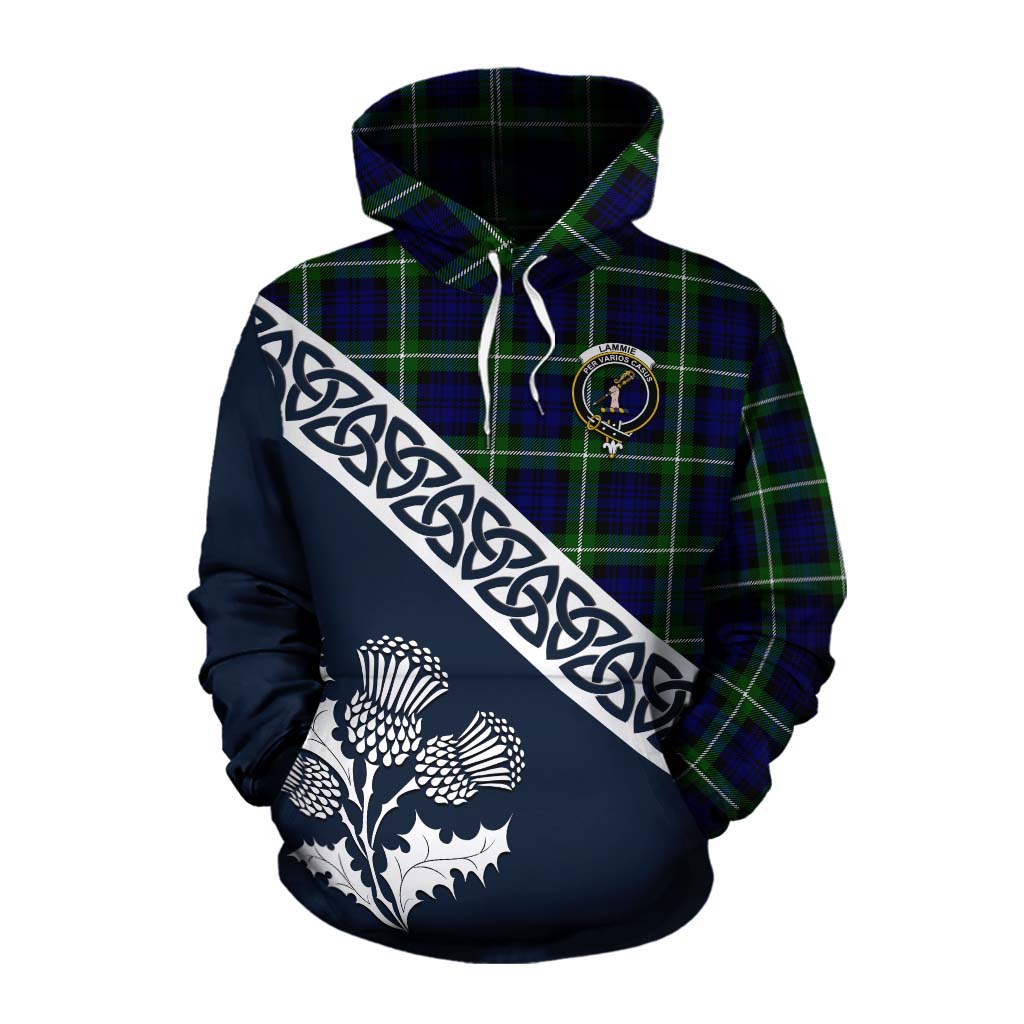 Lammie Tartan Cotton Hoodie Featuring Thistle and Scotland Map Pullover Hoodie XS - Tartan Vibes Clothing
