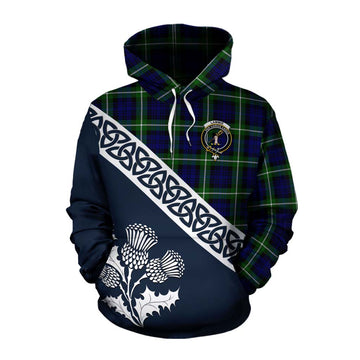 Lammie Tartan Cotton Hoodie Featuring Thistle and Scotland Map Pullover Hoodie XS - Tartan Vibes Clothing