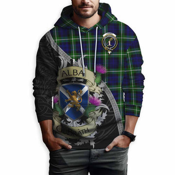 Lammie Tartan Family Crest Hoodie Lion Rampant Royal Thistle Shield Celtic Inspired Pullover Hoodie - Tartan Vibes Clothing