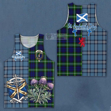 Lammie Tartan Men's Tank Top Happy St. Andrew's Day Half Tartan Style Men - Tartan Vibes Clothing