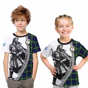 Lammie Tartan Clan Crest Kid T-Shirt with Highlander Warrior Celtic Style Youth XL Size14 - Tartan Vibes Clothing