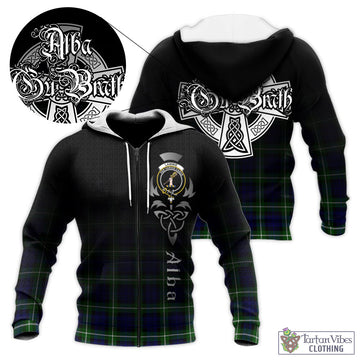 Lammie Tartan Knitted Hoodie Featuring Alba Gu Brath Family Crest Celtic Inspired Unisex - Tartan Vibes Clothing