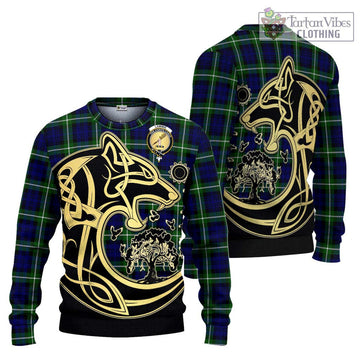 Lammie Tartan Ugly Sweater with Family Crest Celtic Wolf Style Unisex - Tartan Vibes Clothing