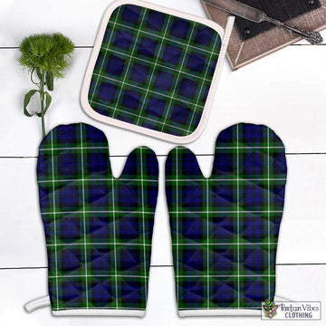 Lammie Tartan Combo Oven Mitt & Pot-Holder Combo 2 Oven Mitt & 1 Pot-Holder Black - Tartan Vibes Clothing
