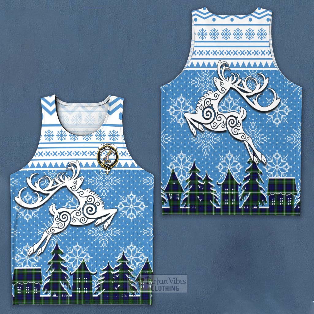 Lammie Clan Christmas Men's Tank Top Celtic Reindeer Style Men - Tartan Vibes Clothing