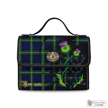 Lammie Tartan Waterproof Canvas Bag with Scotland Map and Thistle Celtic Accents