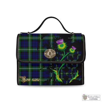 Tartan Vibes Clothing Lammie Tartan Waterproof Canvas Bag with Scotland Map and Thistle Celtic Accents