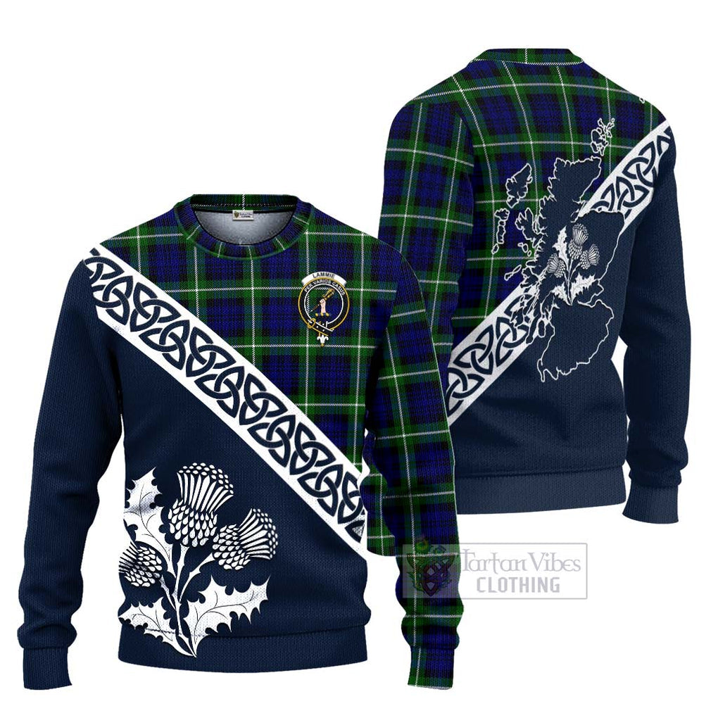 Lammie Tartan Ugly Sweater Featuring Thistle and Scotland Map Unisex - Tartan Vibes Clothing