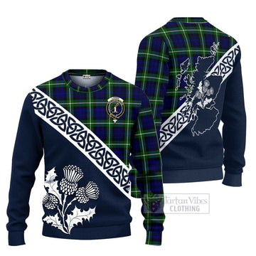 Lammie Tartan Ugly Sweater Featuring Thistle and Scotland Map Unisex - Tartan Vibes Clothing