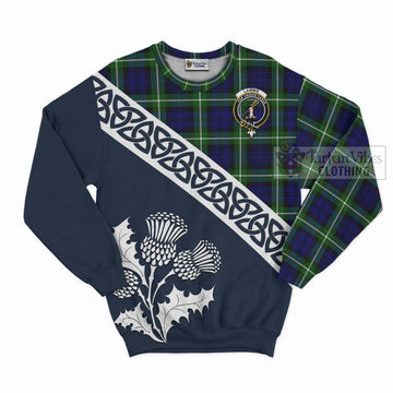 Lammie Tartan Sweatshirt Featuring Thistle and Scotland Map Unisex - Tartan Vibes Clothing