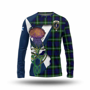Tartan Vibes Clothing Lammie Tartan Family Crest Long Sleeve T-Shirt Scottish Thistle Celtic Inspired