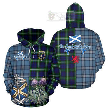 Lammie Tartan Hoodie Happy St. Andrew's Day Half Tartan Style Zip Hoodie - Tartan Vibes Clothing