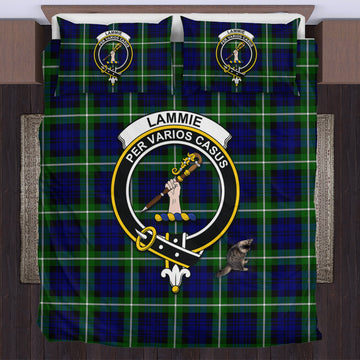 Lammie Tartan Bedding Set with Family Crest US Bedding Set - Tartan Vibes Clothing