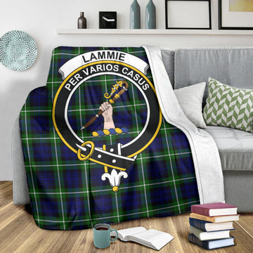 Lammie Tartan Blanket with Family Crest X-Large 59 x 79 inches 150 x 200 cm - Tartan Vibes Clothing