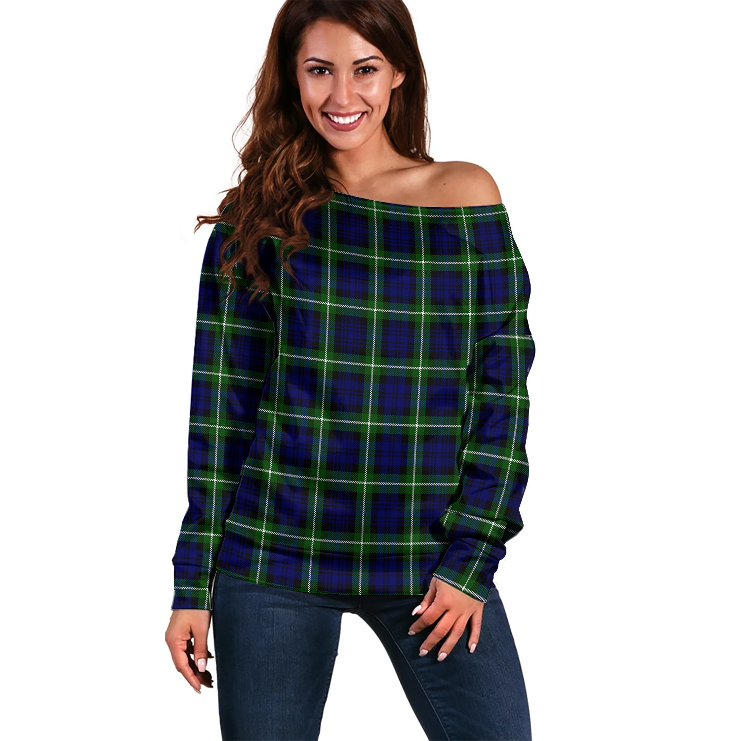 Lammie Tartan Off Shoulder Women Sweater Women - Tartan Vibes Clothing