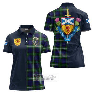 Lammie Tartan Women's Polo Shirt Alba with Scottish Lion Royal Arm Half Style Women - Tartan Vibes Clothing