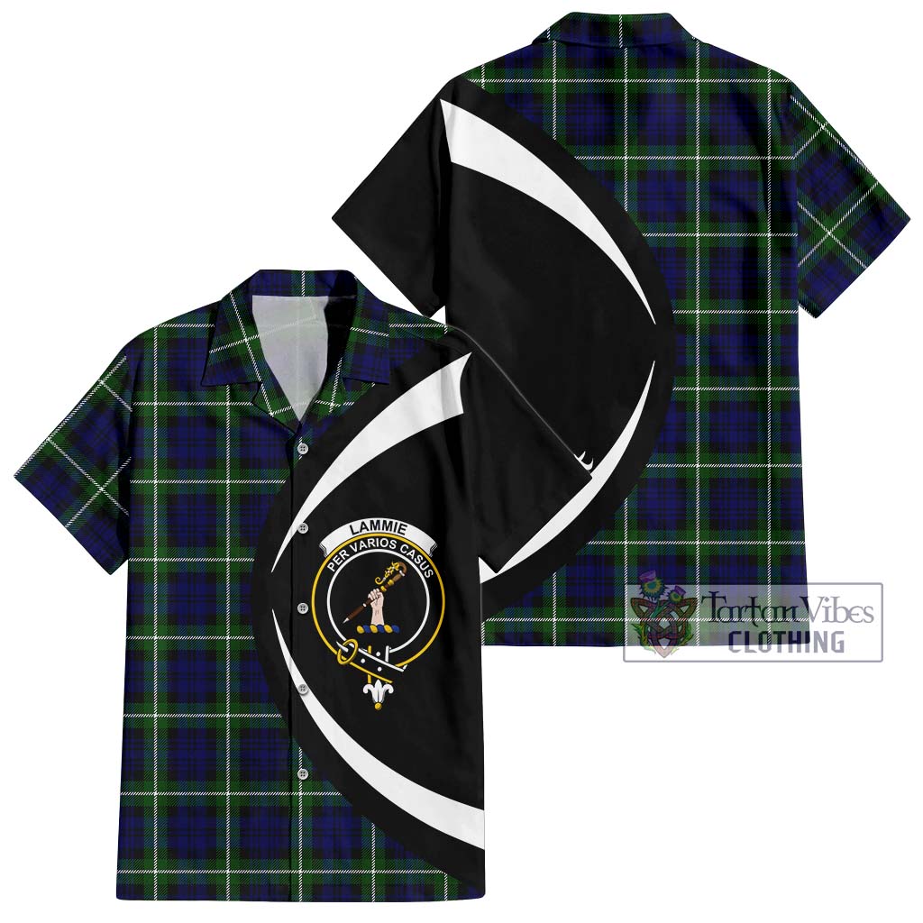 Lammie Tartan Hawaiian Shirt with Family Crest Circle Style Kid - Tartan Vibes Clothing