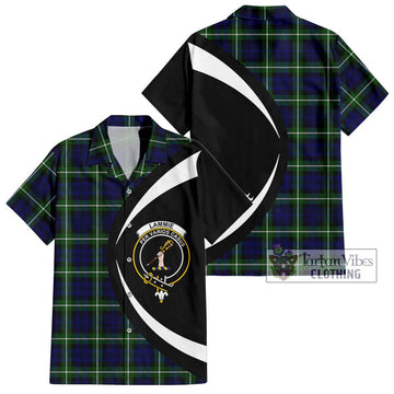 Lammie Tartan Hawaiian Shirt with Family Crest Circle Style Kid - Tartan Vibes Clothing